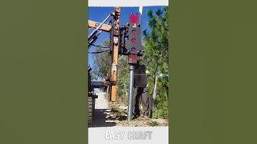 Highway corrugated guardrail installation construction site #goodtools #smartwork #craft #viral