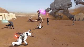 Trippy Star Wars Mannequin Challenge - Tiny Planet VFX Rendition - Epic Battle on Tatooine!