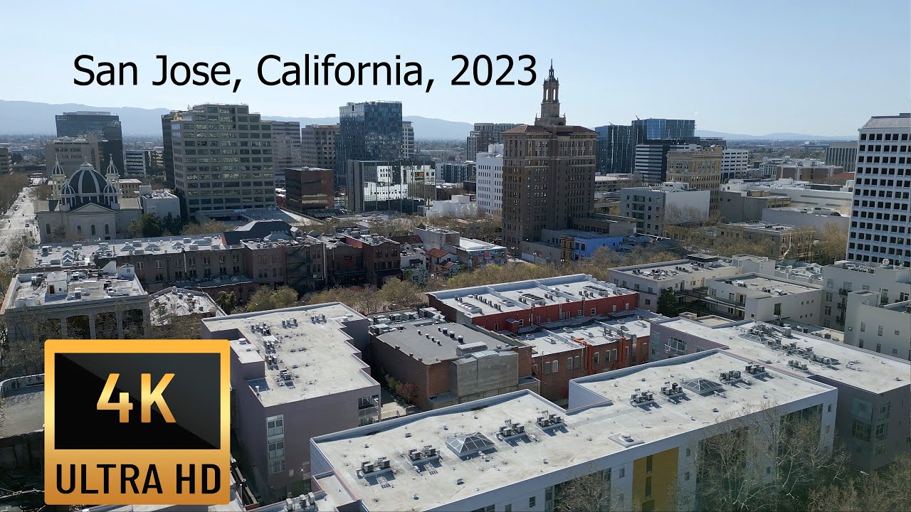 San Jose, California 2023, 4K Aerial Drone Stock Footage YouTube