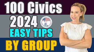 2024 U.S. Citizenship  USCIS 100 Civics Questions 2008 version BY GROUP