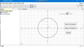 How to make button for start animation Stop animation and Reset by GeoGebra ||GeoGebra tutorial