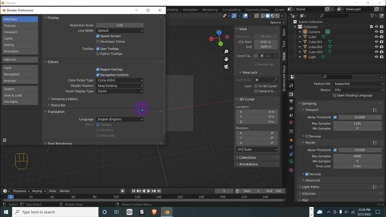 Blender How to change text language YouTube