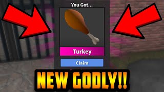 I GOT THE NEW TURKEY GODLY KNIFE IN MM2... [THANKSGIVING EVENT] by NO_DATA 5,982 views 5 months ago 8 minutes, 3 seconds