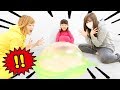 ダンボール自販機でスライムを１０個購入！巨大なふうせんを作るよ♪【ななたんキッズ】