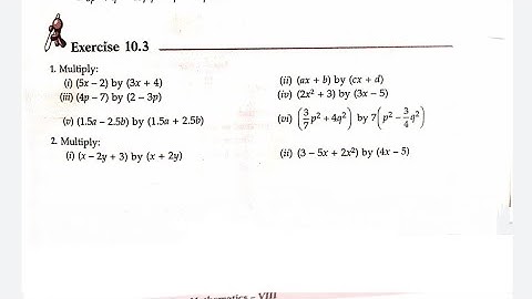 Class 8 Ex 10.3 Algebraic Expression and Identities Ml Aggarwal