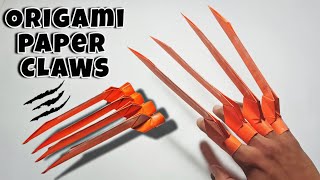 how to make an origami paper finger blades || easy paper claws..#papercrafts #origamitutorial