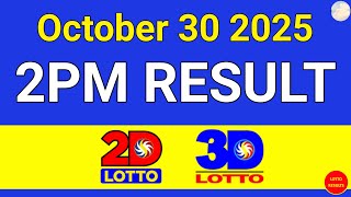 2PM Lotto Result Today October 30, 2025 | Swertres EZ2 #3Dlotto