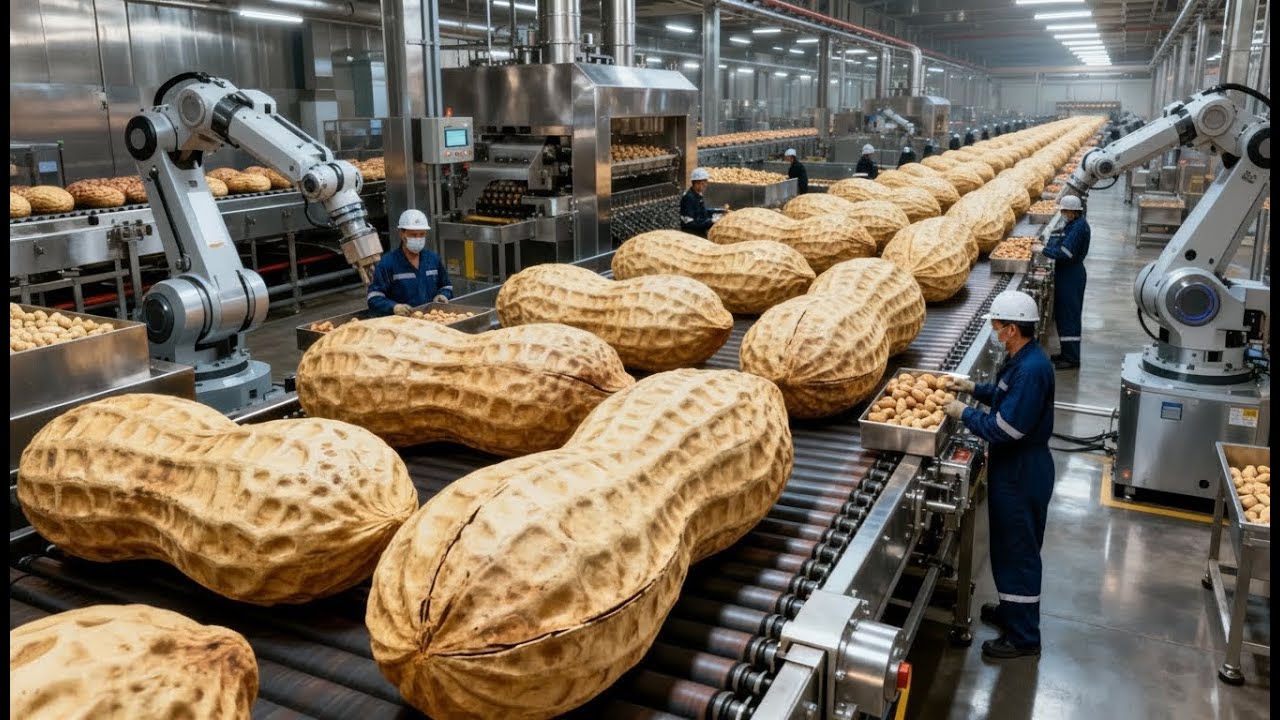 Inside a Peanut Processing Factory | From Raw Groundnuts to Roasted Snacks | Process Stream