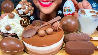 ASMR TRIPLE CHOCOLATE MOUSSE CAKE, MAGNUM ICE CREAM, KINDER SURPRISE, MUKBANG MASSIVE Eating Sounds