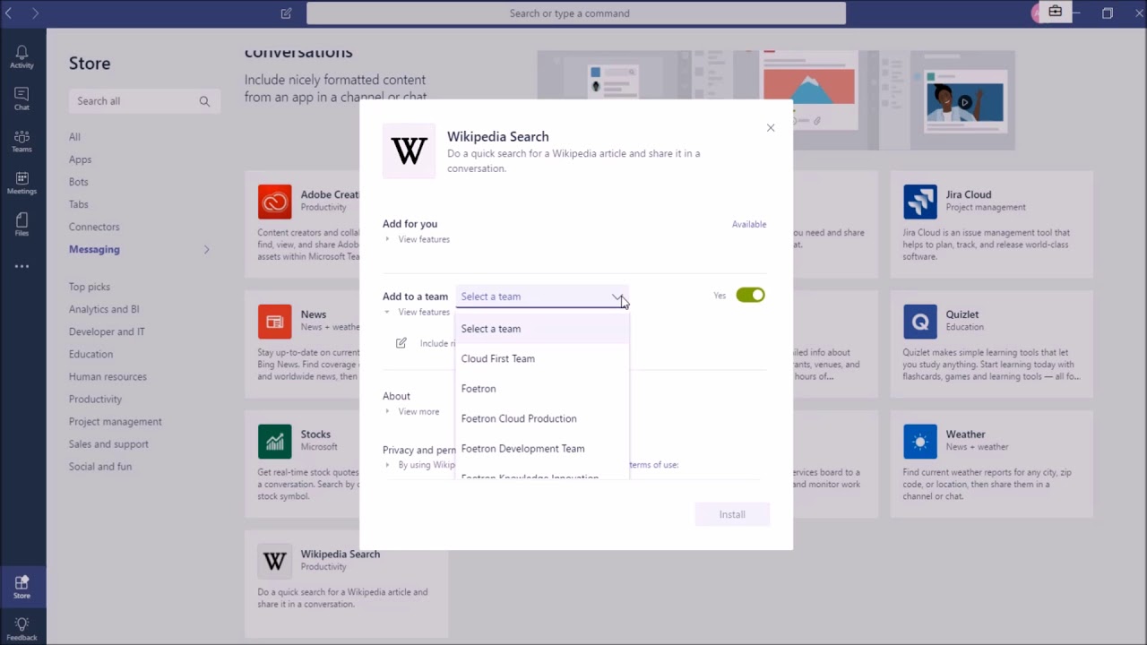 How Can I Share Articles From Wikipedia Within Microsoft Teams Method 1 Youtube