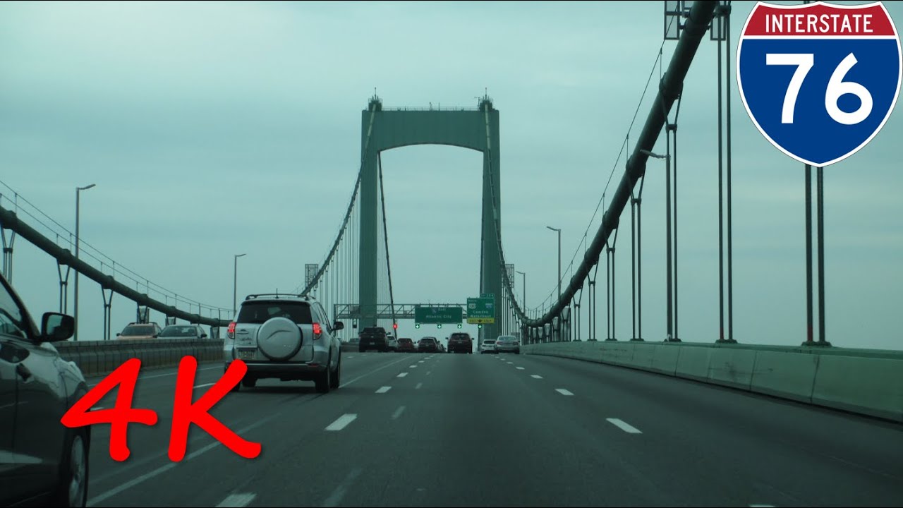 ⁴ᴷ Walt Whitman Bridge eastbound [4K VIDEO]