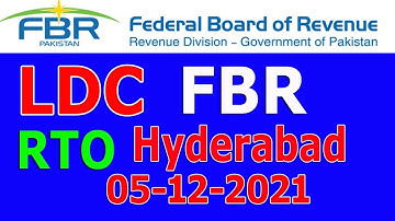LDC FBR Hyderabad Region region Paper 05-12-2021 :Regional Tax office Hyderabad