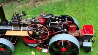 1 1/2 inch scale traction engine Fowler BB1 first time in steam.