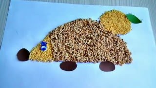 Поделка из крупы.Делаем ежика. Творчество с детьми. Поделка из крупы.Делаем ежика. Творчество с детьми.