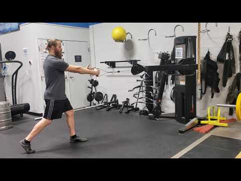 Split Stance Single Arm Cable Row with Rotation