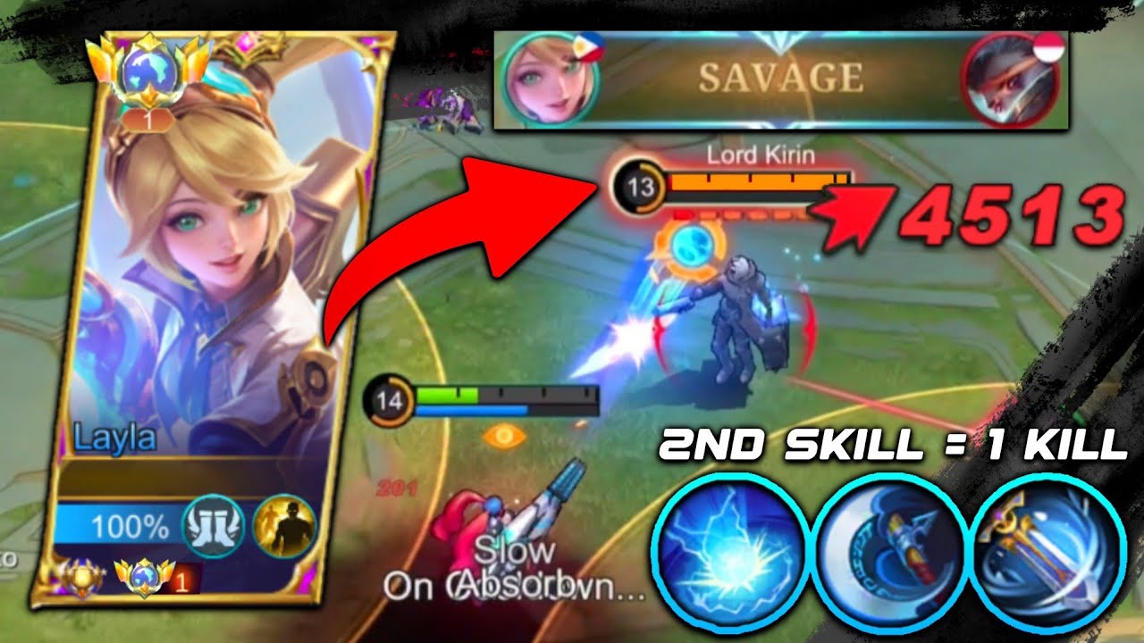 LAYLA 2ND SKILL = 1 KILL! Build Top 1 Global Layla ~ MLBB - YouTube