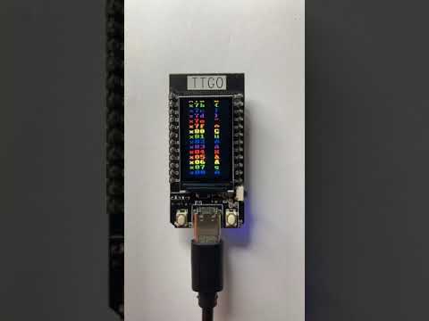 LILYGO® TTGO T-Display running my MicroPython demo ttgo_scroll.py on a 135x240 ST7789 TFT display.