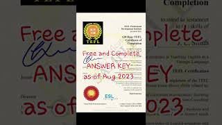 120 Hr TEFL Complete Answer Key as of Aug 2023 theteflcerrificate.com TPDI