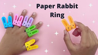 Origami Paper Rabbit Ring | How to make paper ring || Paper Rabbit Ring || Paper Bunny Ring Resimi