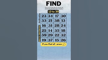 Find the 3 missing numbers (57),  13 to 39, dementia test, prevent dementia, number quiz, puzzle