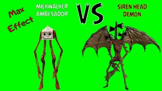 2 футажа Milkwalker Ambassador и Siren Head Demon на зеленом фоне