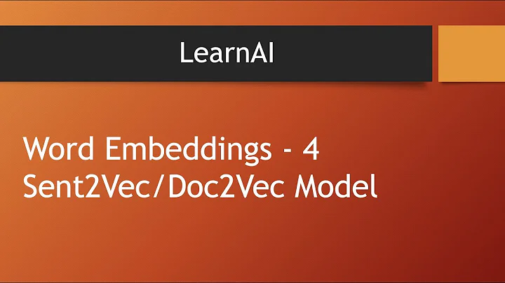 Sent2Vec/Doc2Vec Model - 4 | Word Embeddings | NLP | LearnAI