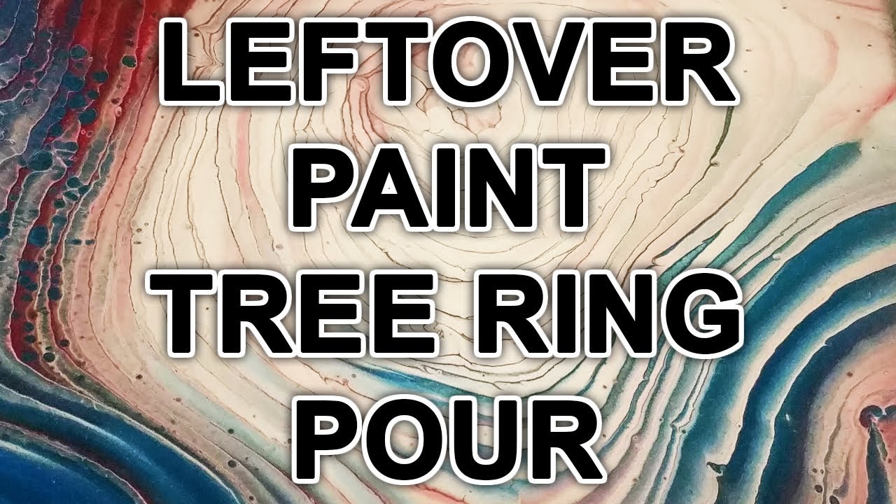 Red White and Blue Leftover Paint Tree Ring Acrylic Pour - YouTube