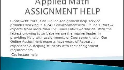 Applied Math Assignment Help