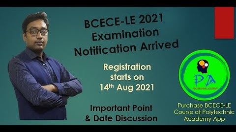 BCECE-LE 2021 Form Arrived || BCECE Later Entry Course||Polytechnic Academy||