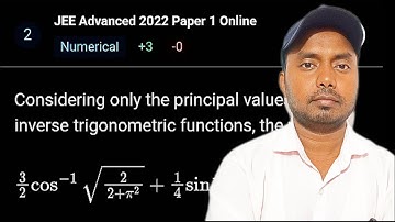 IIT JEE advanced inverse trigonometry pyq 2022