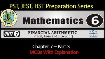 PST JEST HST STS Test Preparation - Mathematics Class 6 - Chapter7 Profit/Loss/Discount  MCQs