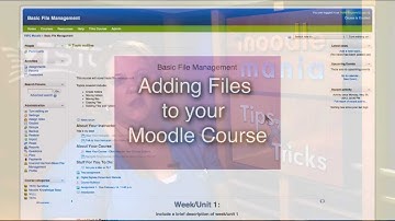Moodle 1.9: Adding Files To Courses
