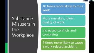 Webinar: Substance Use Prevention in the Workplace and Its Role in the Community
