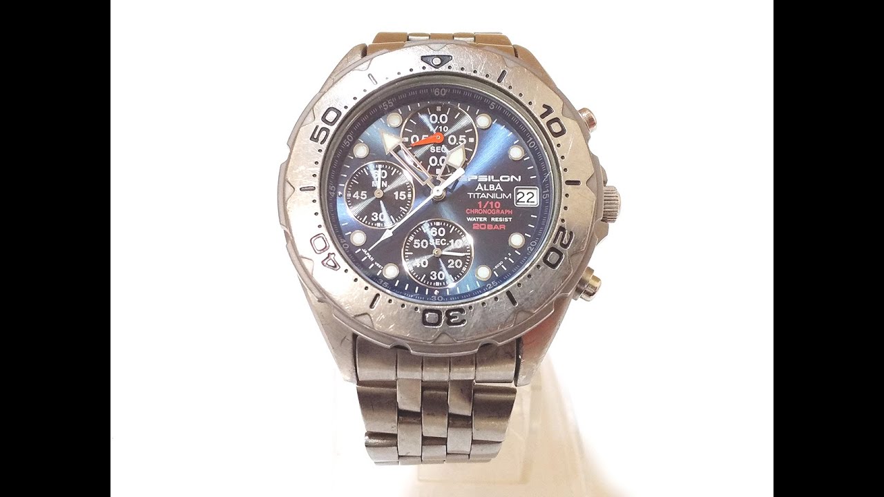 SEIKO ALBA EPSILON V657-6020 Chronograph Quartz Watch - YouTube