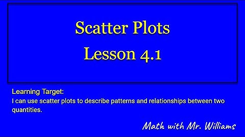 Lesson 4.1 Scatter Plots