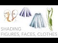 Fashion illustration tutorial shading figures faces clothing