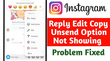 Fix Instagram Message Reply Edit Copy Unsend Option Not Showing Problem || Solved