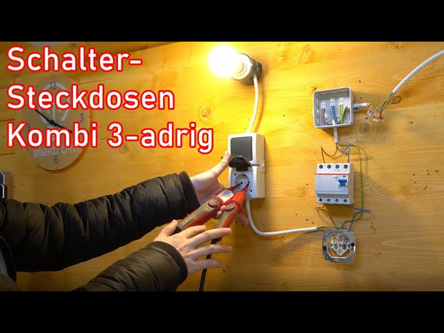 Schalter- Steckdosenkombination 3-adrig! (Aufputz) ElektroM 