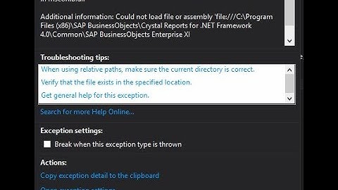 Fixed : Could not load file or assembly Error in Crystal Report using C#
