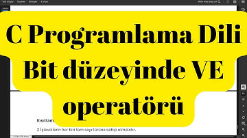 C Programlama Dili Bit düzeyinde VE operatörü