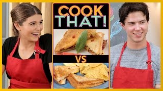 GRILLED CHEESE CHALLENGE w/ Olivia Jade and Alex Reninga | COOK THAT