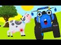 Tractors for children with farm animals  blue tractor song cartoon for toddlers