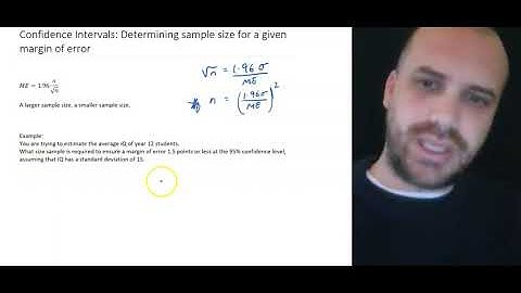 Confidence Intervals Determining sample size for a given margin of error