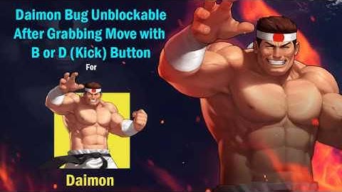 KOF 98 - Daimon Bug Unblockable for Daimon After Grabbing Move With Kick - Fightcade