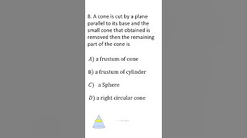 A cone is cut by a plane parallel to its base and the small cone #shorts #sslcexam2022 #mcq