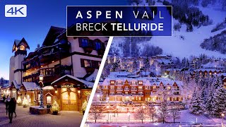 Aspen - Vail - Breckenridge - Telluride - CHRISTMAS in 4K - Cinematic Relaxation with calming music