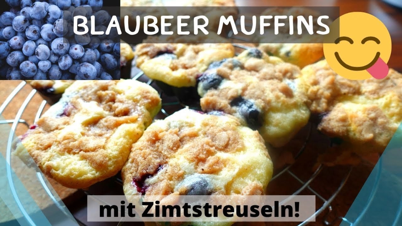 AMERIKANISCHE BLAUBEER MUFFINS mit ZIMTSTREUSELN - schnell & lecker!