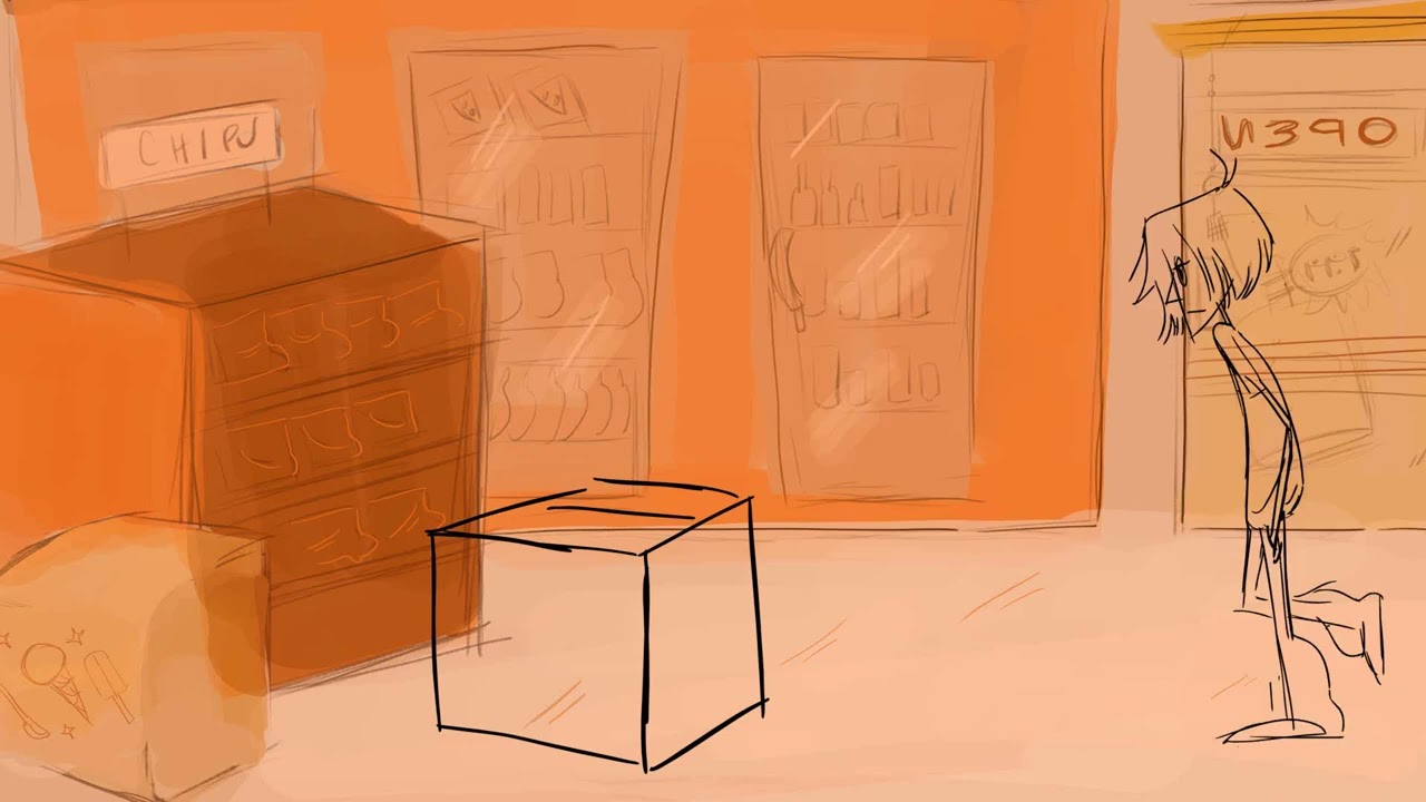 Lifting a box 2D animation