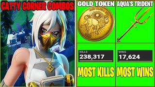 10 SWEATY COMBOS... BUT I FIND THEM AT CATTY CORNER IN ARENA SOLOS! / Fortnite Battle Royale!