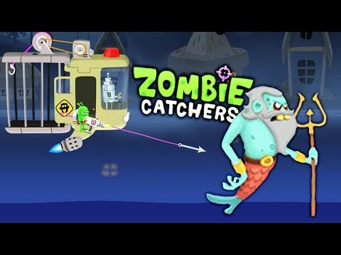 ОХОТА НА ПОСЛЕДНЕГО ЗОМБИ БОССА обитающего в Лагуне! Весёлая игра Zombie Catchers от Мобика